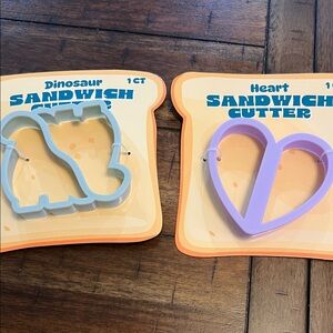 Dinosaur and Heart Sandwich Cutters